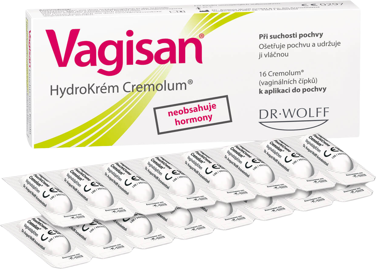 Vagisan HydroKrém Cremolum Vaginálne čapíky 16 ks