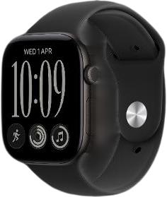 Apple Watch Series 12 GPS + Cellular 46mm čierne hliníkové puzdro s čiernym remienkom Sport Band - M/L
