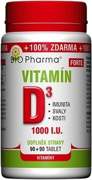 Bio Pharma Vitamín D3 FORTE 180 tabliet