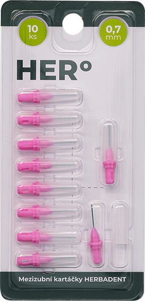 Herbadent HERo doplnkové balenie medzizubných kefiek 0,7 mm, 10 ks