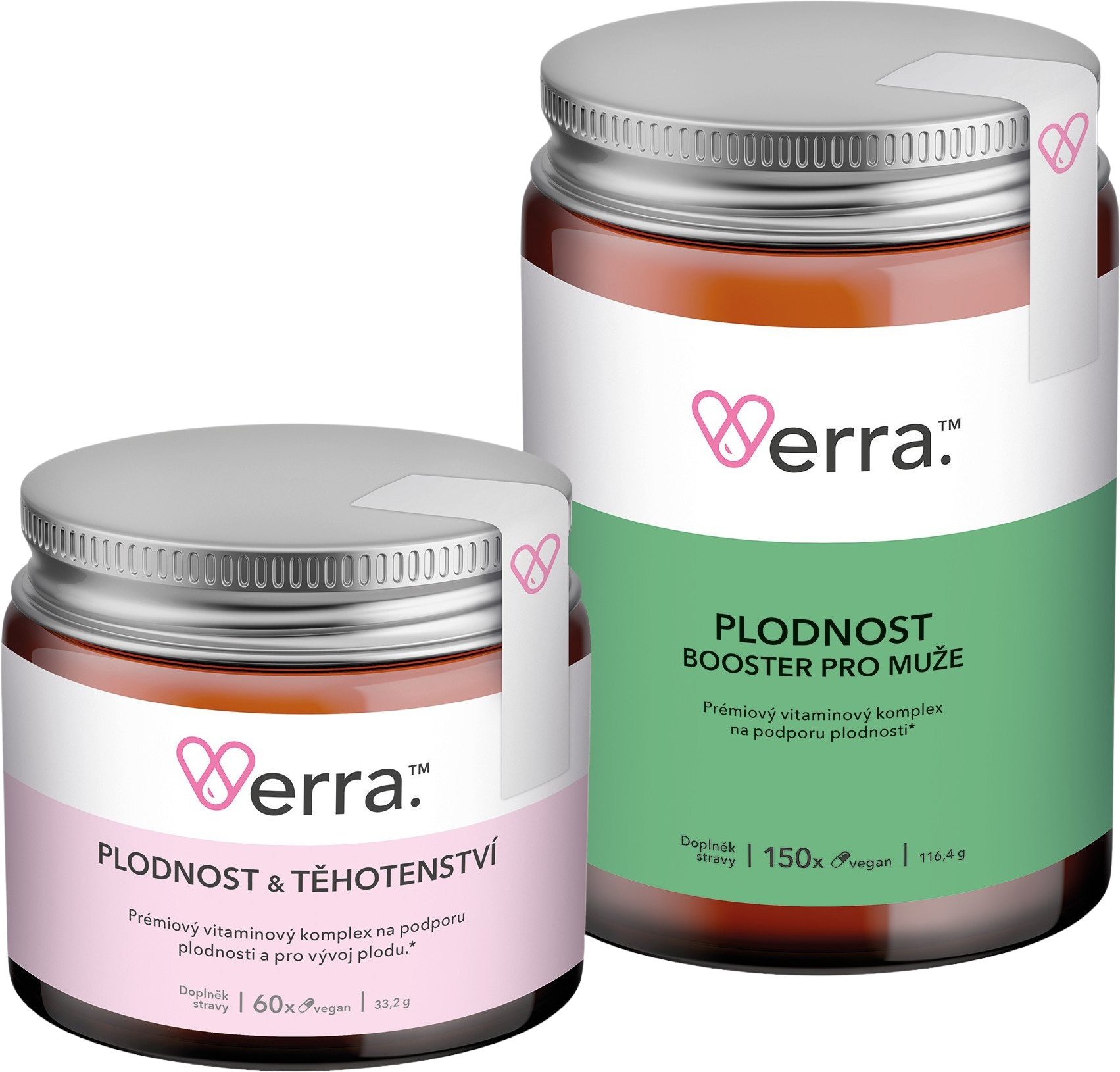 Verra Komplex Plodnosť & Tehotenstvo 60 kapsúl + Plodnosť Booster pre mužov 150 kapsúl