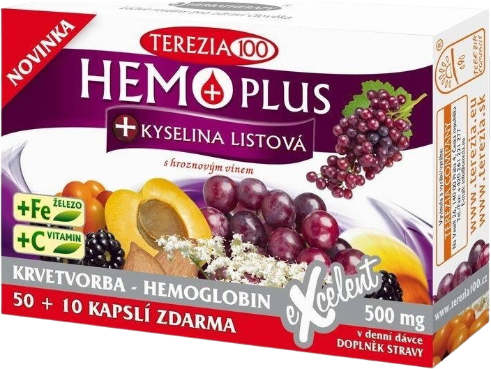 Terezia Hemoplus + Kyselina listová 60 kapsúl