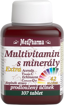 MedPharma Multivitamín s minerálmi extra 42 zložiek 107 tablet