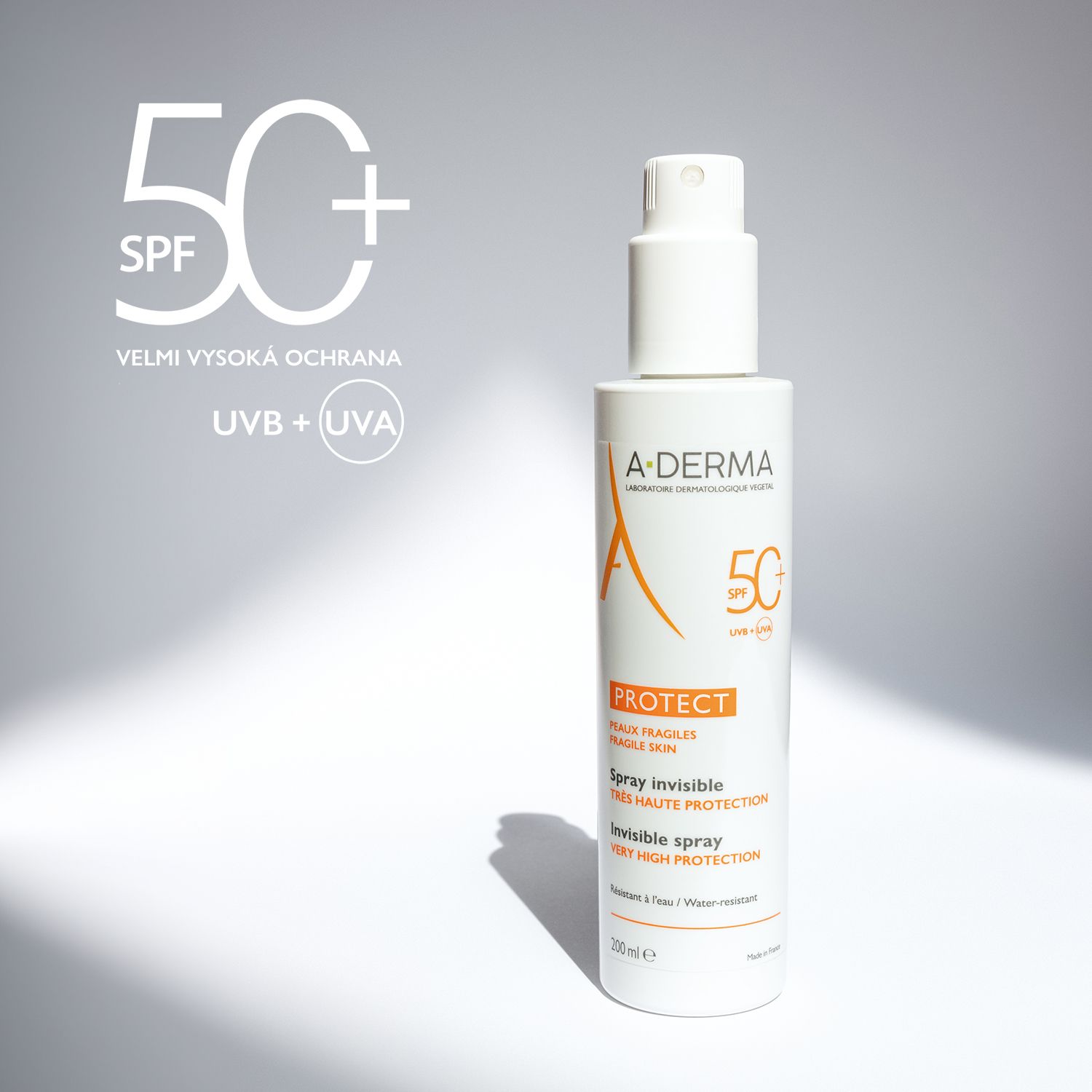 A-Derma Protect transparent sprej SPF50+, 200 ml