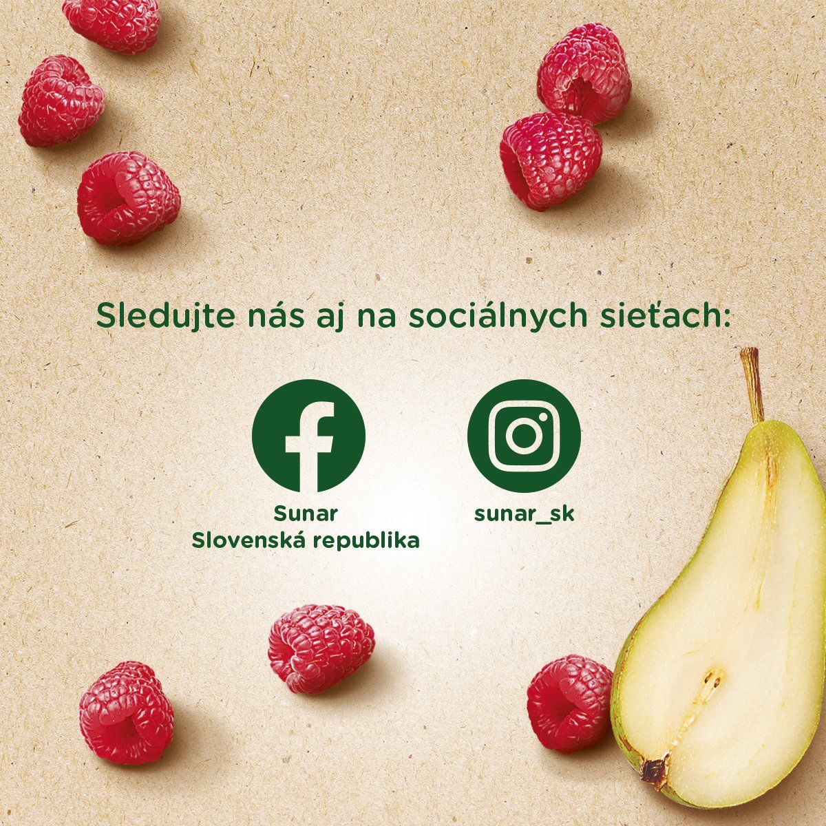 Sunar BIO ovocná kapsička hruška, malina 4m+ 100 g