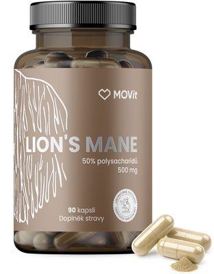 MOVit Energy Hericium - Lion's mane 50% polysacharidov 500 mg, 90 kapsúl