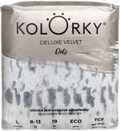 Kolorky DELUXE VELVET Bodky veľ. L (8-13 kg)  19 ks