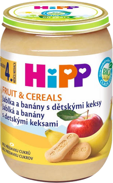 HiPP BIO Jablká a banány s detskými keksami 190 g