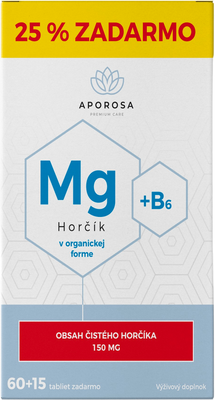 Aporosa Prémiový Horčík Citrát 150 mg + B6 75 tabliet