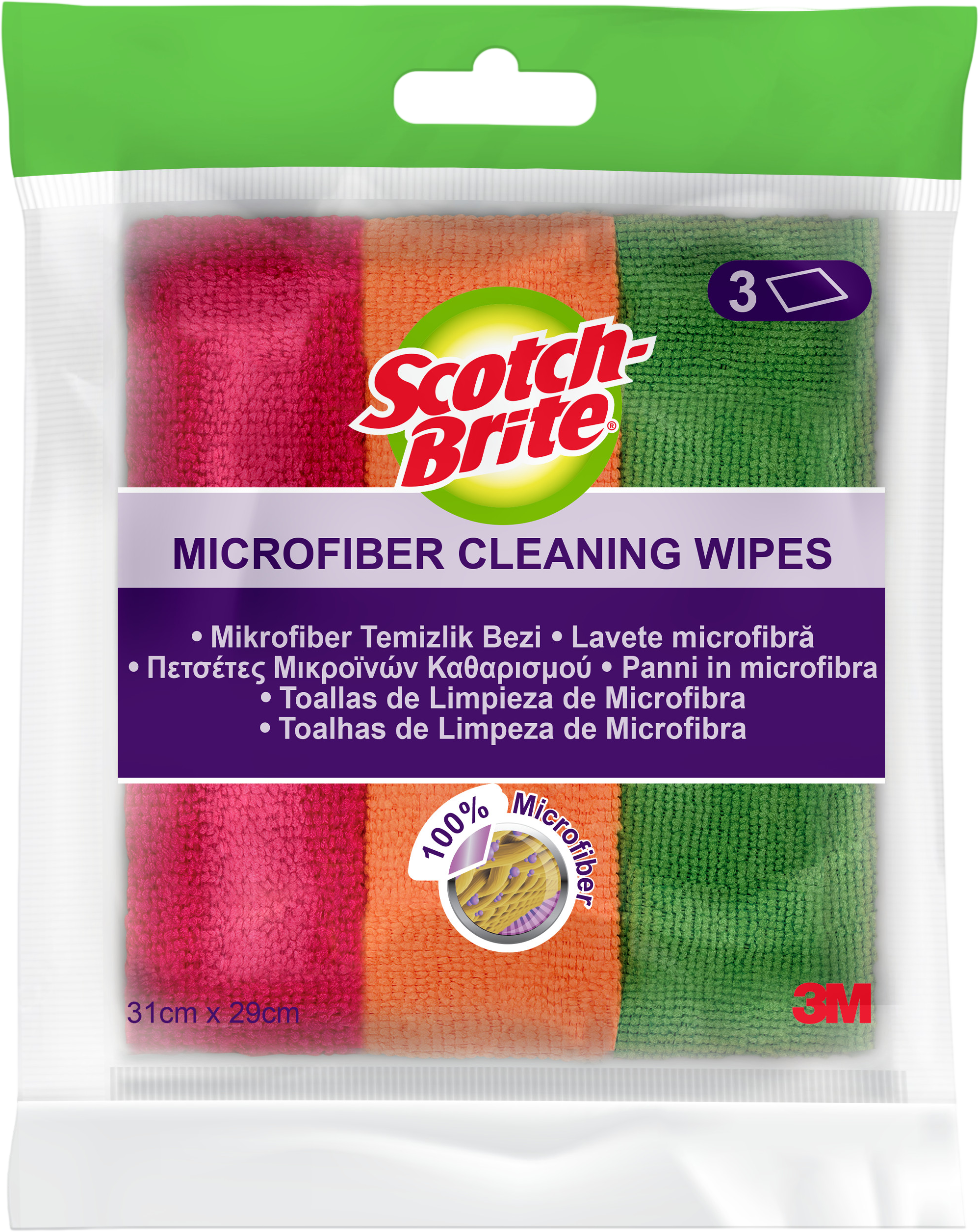 3M Scotch-Brite™ Čistiace utierky z mikrovlákna, farebný mix 3 ks