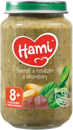 Hami príkrm Špenát s hovädzím a zemiakmi 200 g