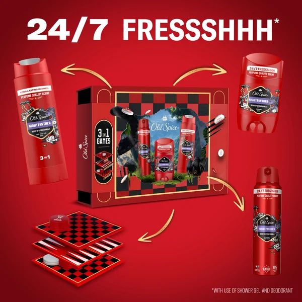 Old Spice Xmass sada Night Panther deodoranty a sprchový gel