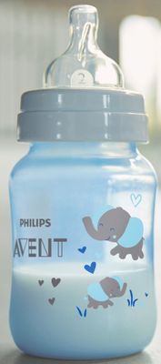 Philips Avent Fľaša PP Antikolik Sloník, modrá 260 ml