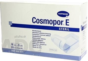 Hartmann cosmopor e steril obväz na rany sterilný 10 x 6 cm 25 ks