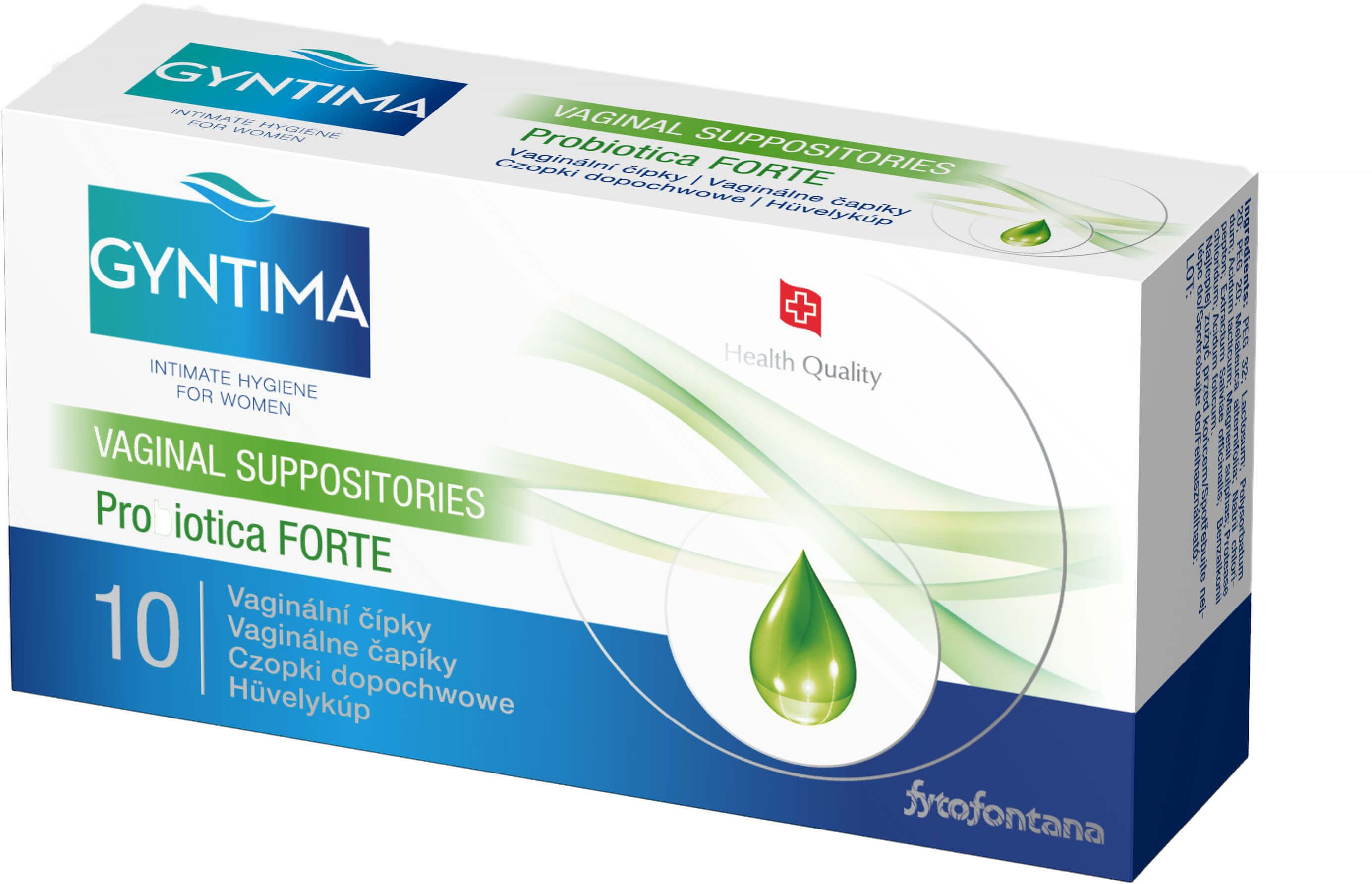 Fytofontana Gyntima Vaginálne čapíky Probiotica Forte 10 ks