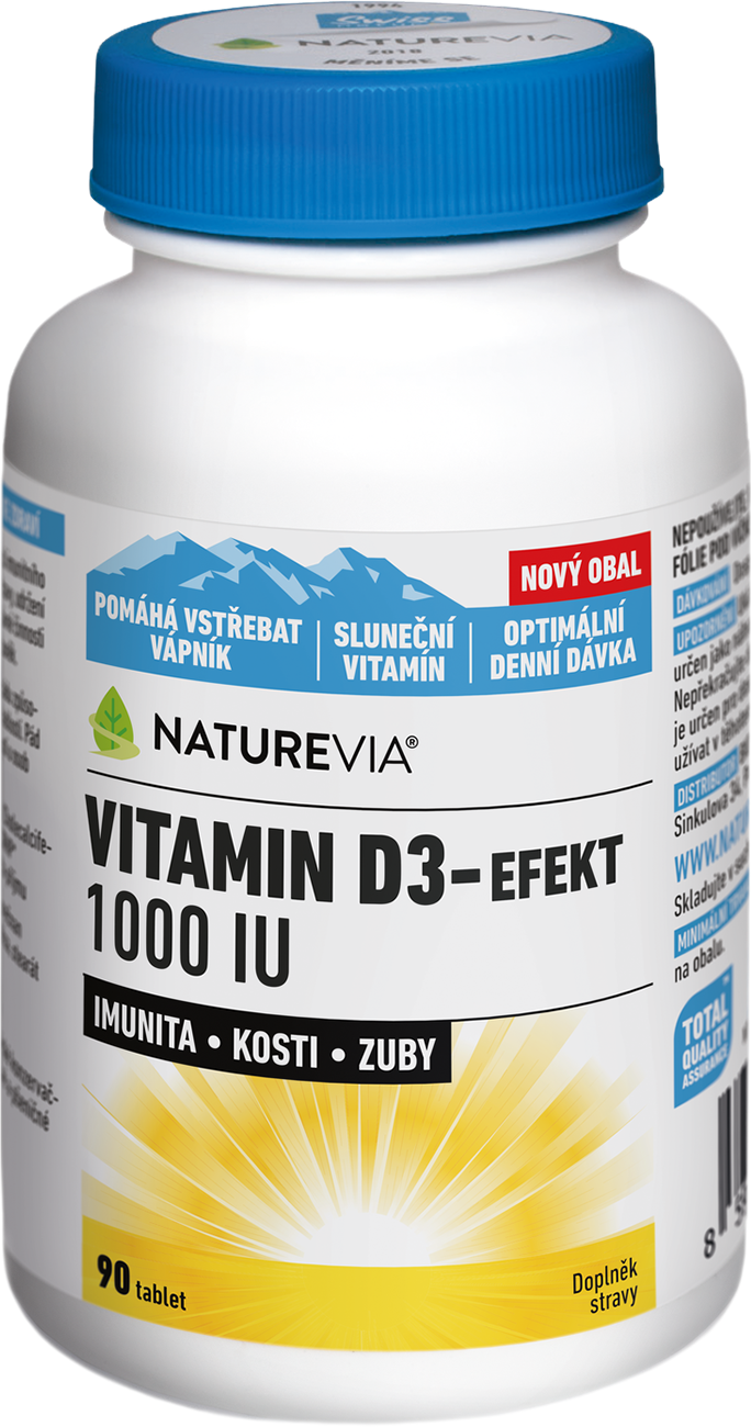 NatureVia Vitamin D3 - Efekt 1000 I.U. 90 tablet