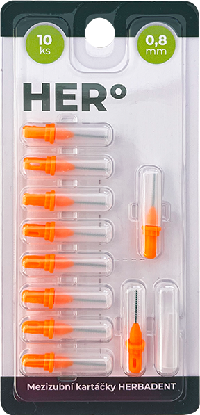 Herbadent HERo doplnkové balenie medzizubných kefiek 0,8 mm, 10 ks