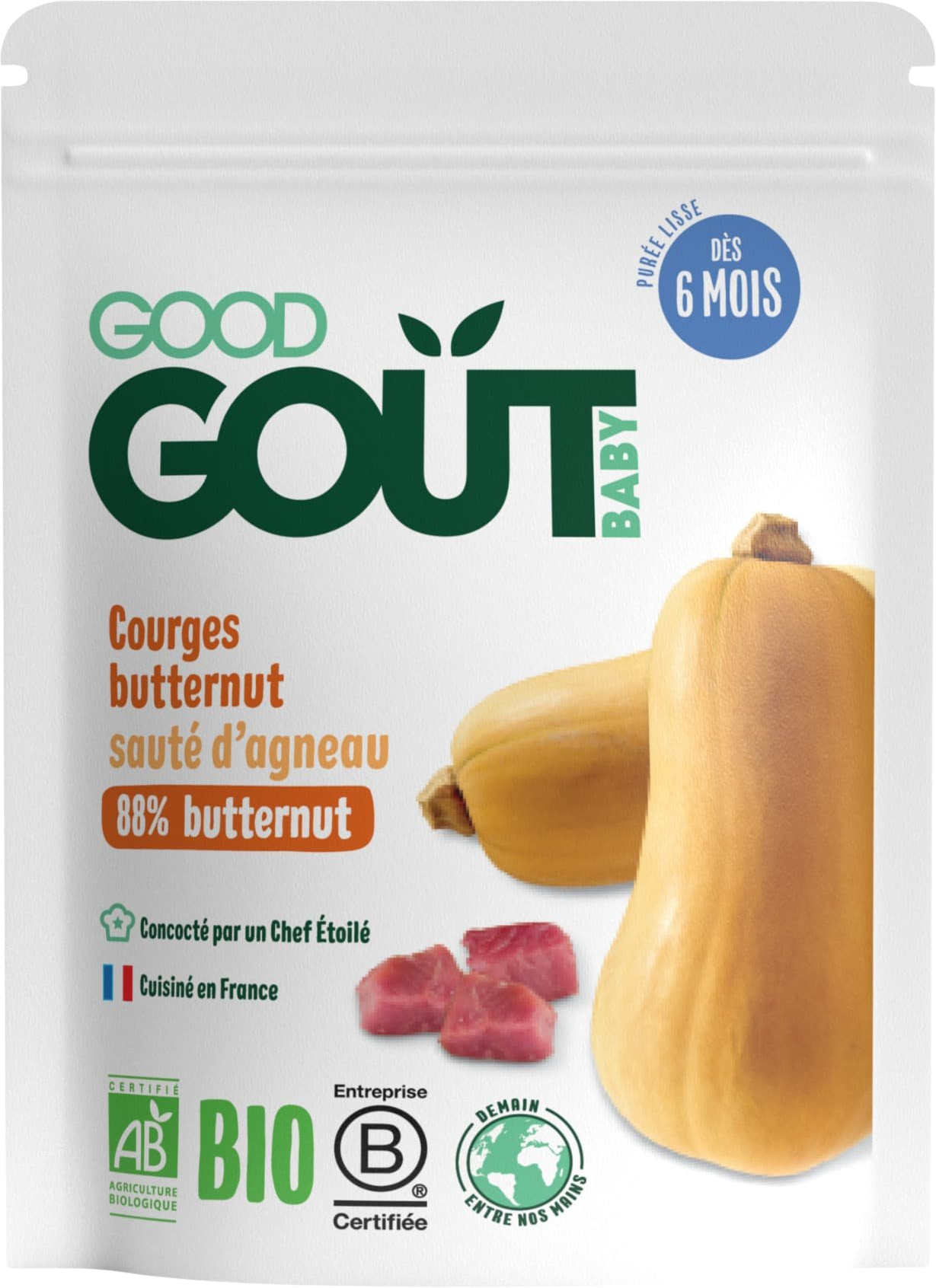 Good Goût BIO Maslová tekvica s jahňacím mäsom 190 g