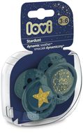 LOVI Cumlík silikónový dynamický Stardust 3-6 mes., zelený, 2 ks