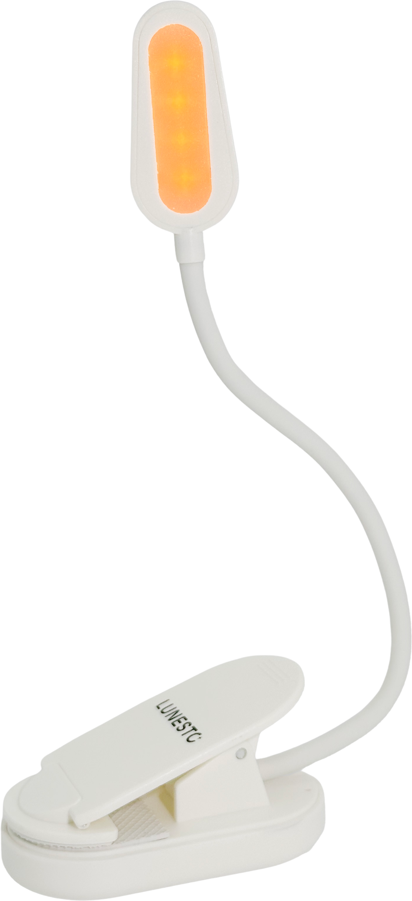 Lunesto LED Lampička na čítanie bez modrej zložky s CLIP-ONEM biela
