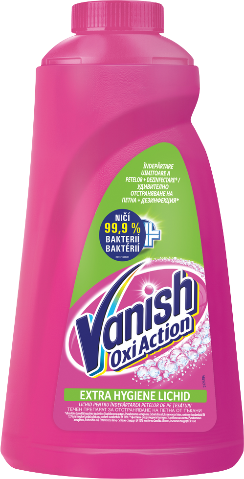 Vanish Oxi Action Extra hygiene 10 praní odstraňovač škvŕn 940 ml