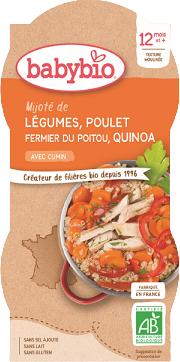 Babybio Menu zelenina s kuracím mäsom a quinoa 2 x 200 g