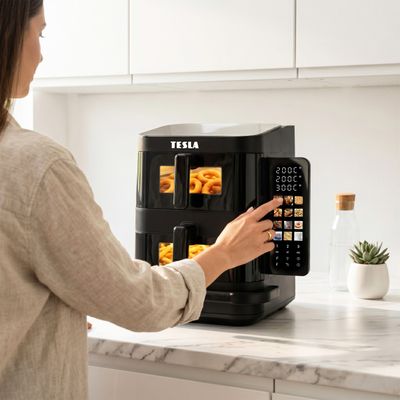 Tesla AirCook TrioZone Q636 XXL - multifunkčná trojzónová digitálna teplovzdušná fritéza