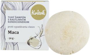 Kvitok Tuhý šampón s kondicionérom proti vypadávaniu vlasov Maca 50 g