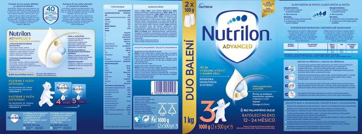 Nutrilon 3 batoľacia mliečna dojčenská výživa v prášku 1000 g