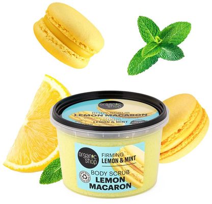 Organic Shop Spevňujúci telový peeling Lemon Macaron Citrón a mäta 250 ml