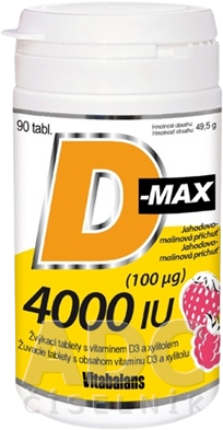 Vitabalans Vitabalans D-max 4000 IU žuvacie tablety 90 ks