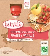 Babybio doypack jablko, jahoda, vanilka 4 x 90 g