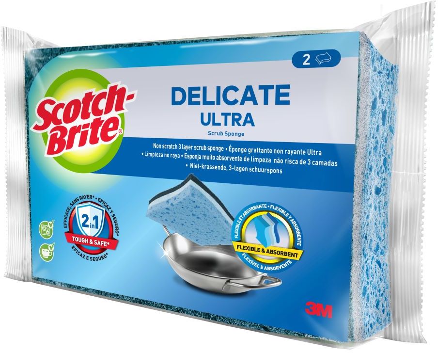 3M Nexcare Scotch-Brite® Delicate Ultra nepoškriabajúce hubky 2 ks