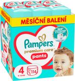 Pampers Premium Care Plienkové Nohavičky, veľkosť 4, 9kg-15kg 114 ks