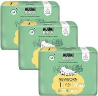 Muumi Baby 1 Newborn 2-5 kg, mesačné balenie eko plienok, 75 ks
