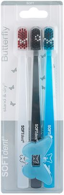 SOFTdent Butterfly Zubná kefka SOFT 3 ks