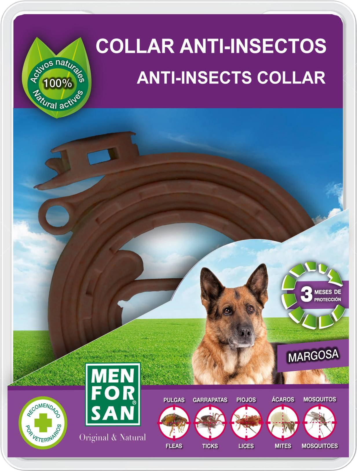 Menforsan Prírodné obojok proti kliešťom a blchám pre psov 57 cm