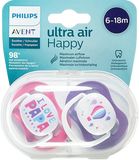Philips Avent Cumlík Ultra air text 6-18m dievča 2 ks