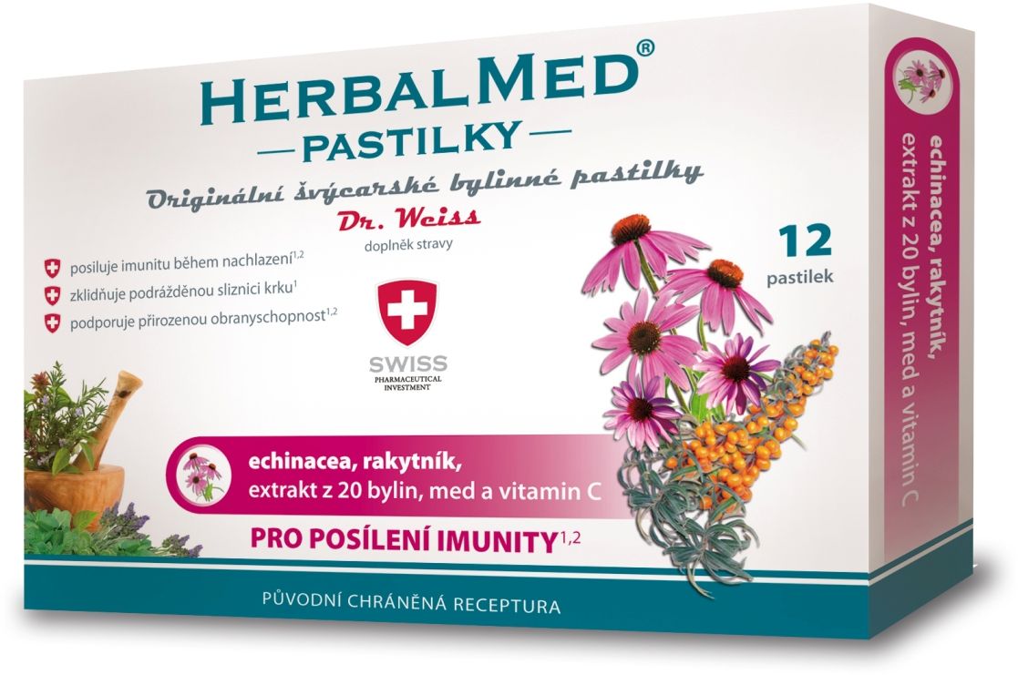 HerbalMed PASTILKY pre posilnenie imunity - Dr.W. pastilky 12 pastiliek