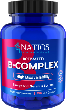 Natios Activated B-Complex, Aktivná forma vitamínov B, vegan, 100 kapsúl