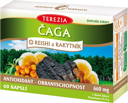 Terezia Čaga + reishi a rakytník 60 kapsúl