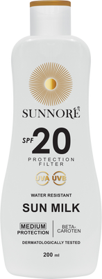 Sunnoré Opaľovacie mlieko SPF 20, 200 ml
