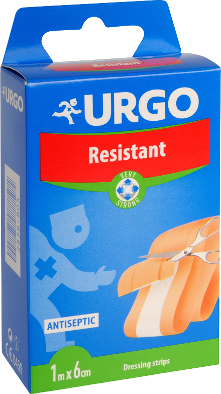 Urgo Resistant Náplasť antiseptická, odolná strip, 6 cm x 1 m
