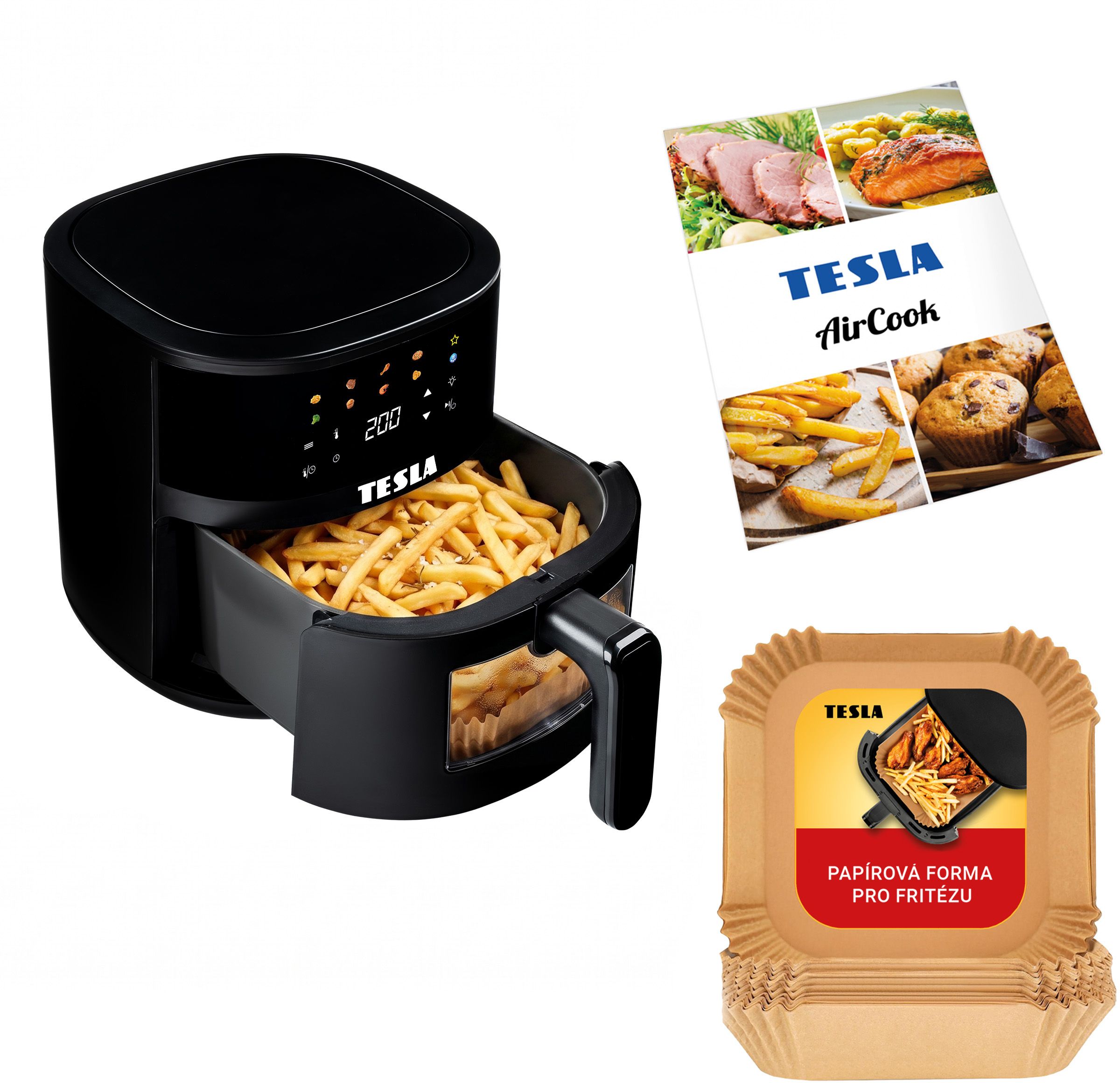 Tesla AirCook Q45 Pro-multifunkčná digitálna teplovzdušná fritéza