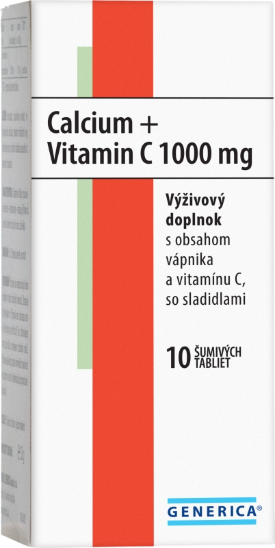 Generica Calcium + Vitamin C 1000 mg 10 šumivých tabliet
