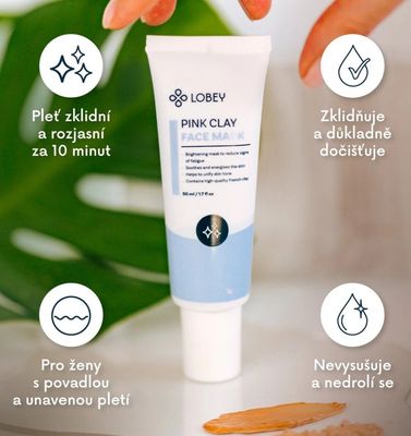 Lobey Pleťová maska s ružovým ílom 50 ml