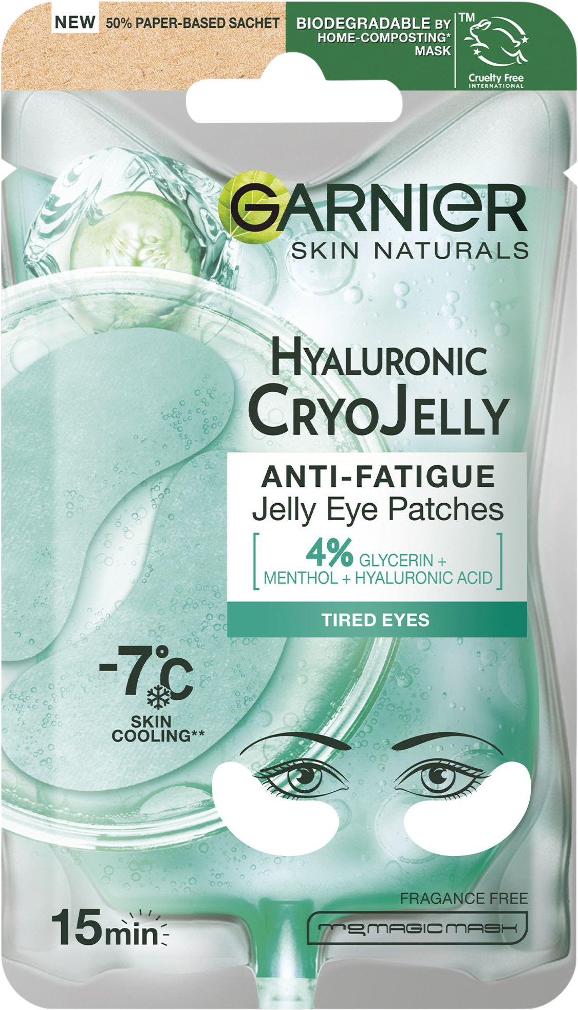 Garnier Cryo Jelly očná textilná maska s chladivým efektom -7 °C 5 g