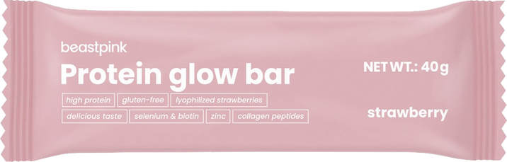 BeastPink Proteín GlowBar - jahoda 40 g