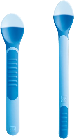 MAM Lyžičky Feeding spoons & Cover 6m+, modré 2 ks