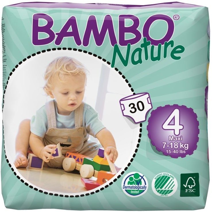 Bambo MAXI - 4, 7-18 kg detské plienky priedušné, savosť 1000 ml, 30 ks 30 x 30 ks